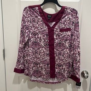 Nicole Miller Long Sleeve PJ Top NWT L